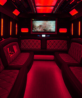 Luxury party bus interior